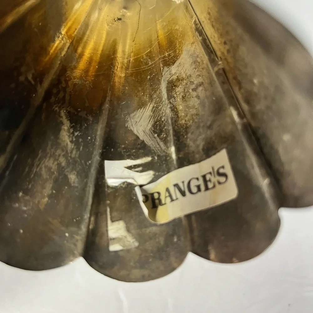Vintage Angel Christmas Candle Holder 7” Silver /‎ Gold Plated On Brass.